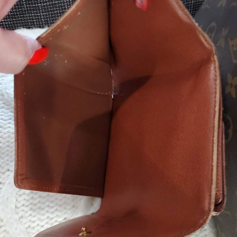 Louis Vuitton small monogram two way snap wallet brown tan luxury designer used - Picture 8 of 11